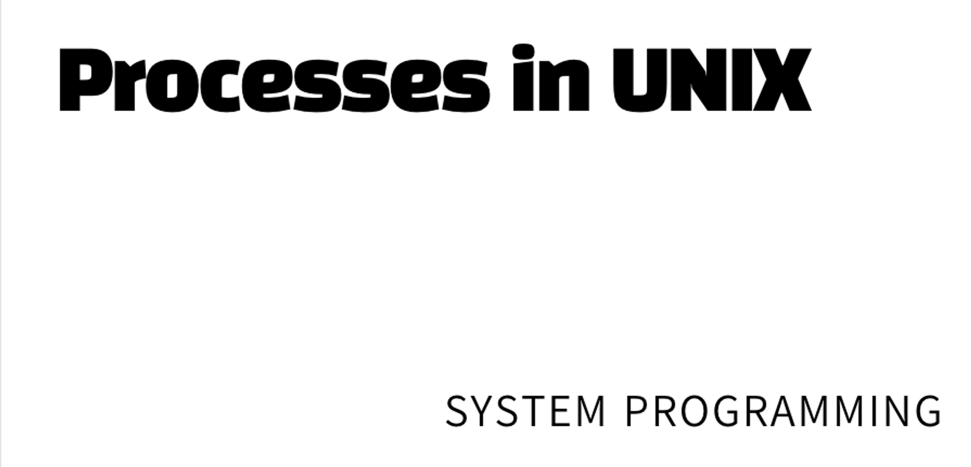 Processes in UNIX - 시스템프로그래밍